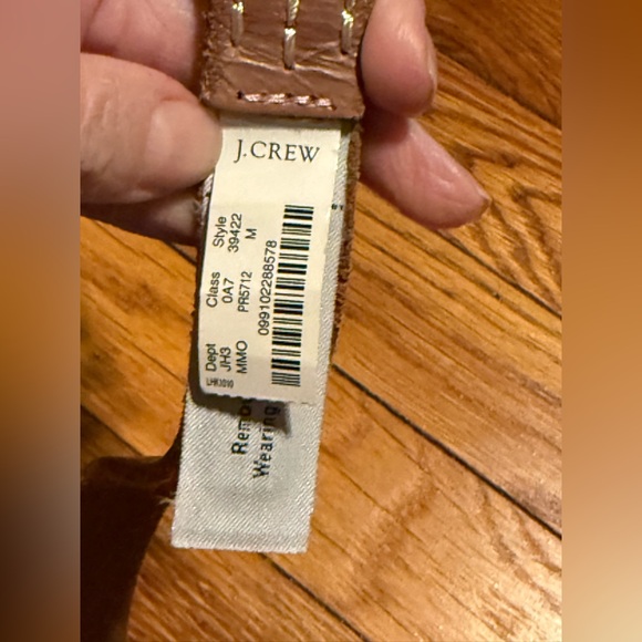 J.Crew Brown gold Leather Belt Brass Buckle Made in Italy Women’s Medium NWT - Picture 6 of 8